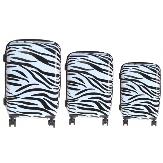 Sada 3 kufrov škrupinových (Zebra)