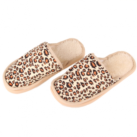 Šľapky domáce leopardie béžové 36/37