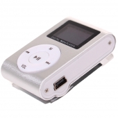 Mini MP3 prehrávač s displejom strieborný