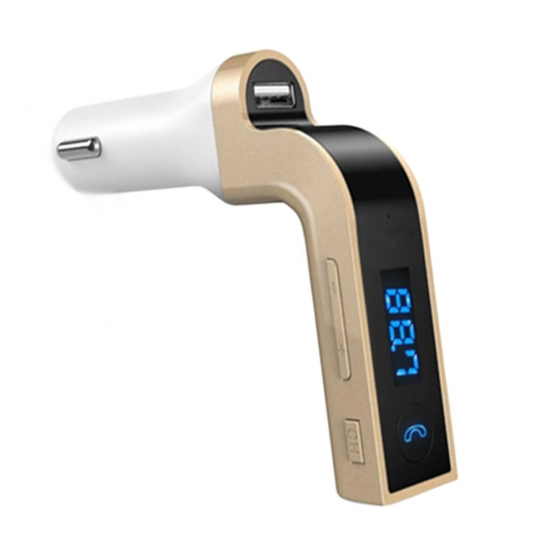 Multifunkčný bluetooth handsfree do auta Car G7 bielo-zlaté