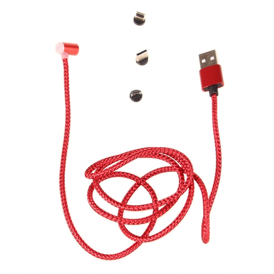 Magnetický USB kábel  červený