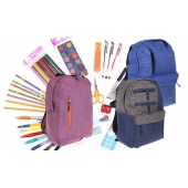 Batoh barevný s náplňou školských potrieb