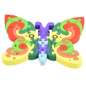 Vzdělávací drevené puzzle  motýľ