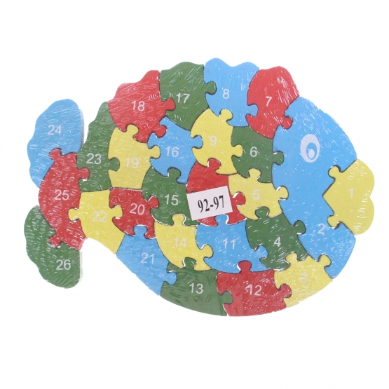 Vzdělávací drevené puzzle ryba