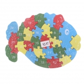 Vzdělávací drevené puzzle ryba