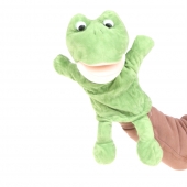 Plyšový maňuška s nohami na ruku žabička Plyšový maňuška s nohami na ruku žabička