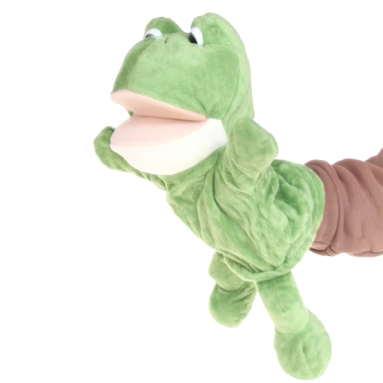 Plyšový maňuška s nohami na ruku žabička Plyšový maňuška s nohami na ruku žabička
