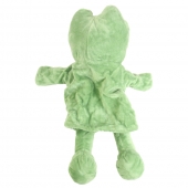 Plyšový maňuška s nohami na ruku žabička Plyšový maňuška s nohami na ruku žabička