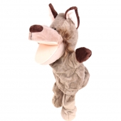 Plyšový maňuška s nohami na ruku vlk Plyšový maňuška s nohami na ruku vlk