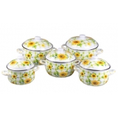 10-dielna sada smaltovaných hrncov slnečnice