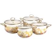 8-dielna sada smaltovaných hrncov zátišie