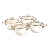 8-dielna sada smaltovaných hrncov zlatý mramor