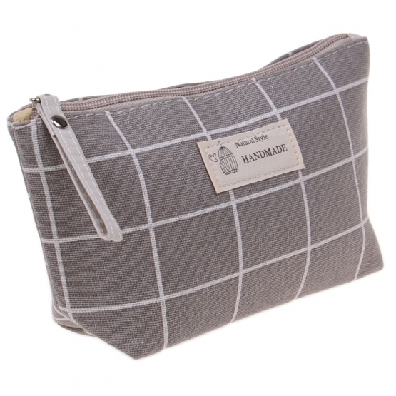 Kozmetická taška Handmade šedá kocka