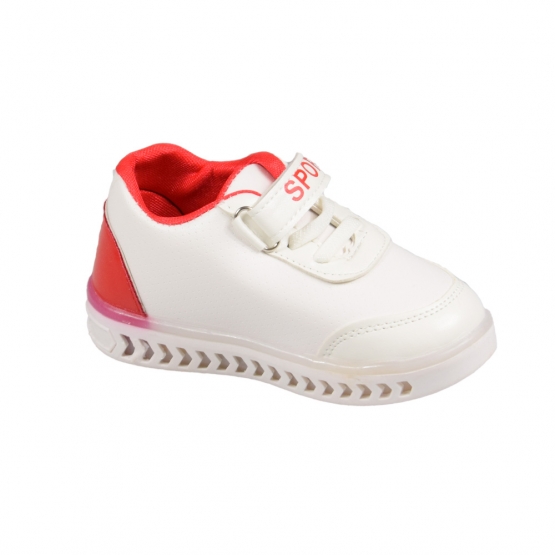 Detské tenisky svietiace bieločervenej 