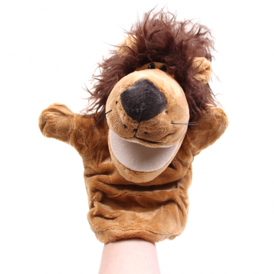 Plyšový maňuška na ruku lev var.1