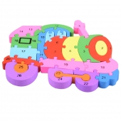 Vzdělávací drevené puzzle vlak var.2