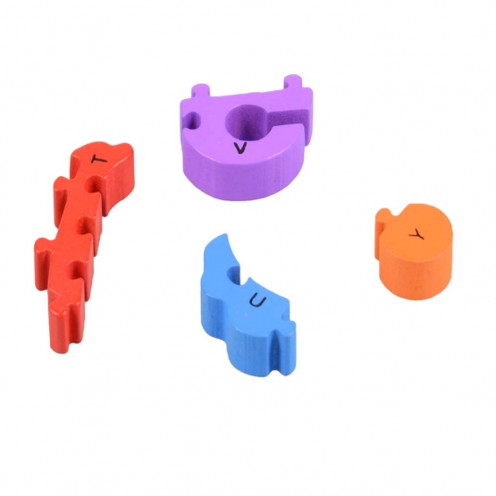 Vzdělávací drevené puzzle vlak var.2