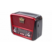 Prenosné 3 pásmové solárne rádio čierno-červené KORUNA