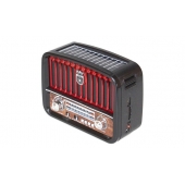 Prenosné 3pásmové solárne rádio čierno-červené MUSIC
