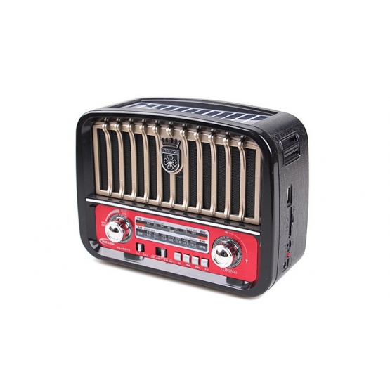 Prenosné 3pásmové solárne rádio čierno-zlaté MUSIC