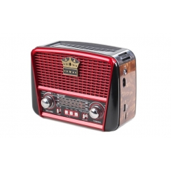 Prenosné 3pásmové solárne rádio hnedo-červené KORUNA