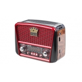 Prenosné 3pásmové solárne rádio hnedo-červené KORUNA