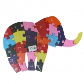 Vzdělávací drevené puzzle slon var.4