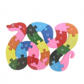 Vzdělávací drevené puzzle had var.1