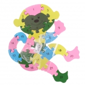 Vzdělávací drevené puzzle opice