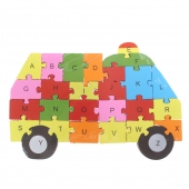 Vzdělávací drevené puzzle sanitka