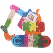 Vzdělávací drevené puzzle bager var.1
