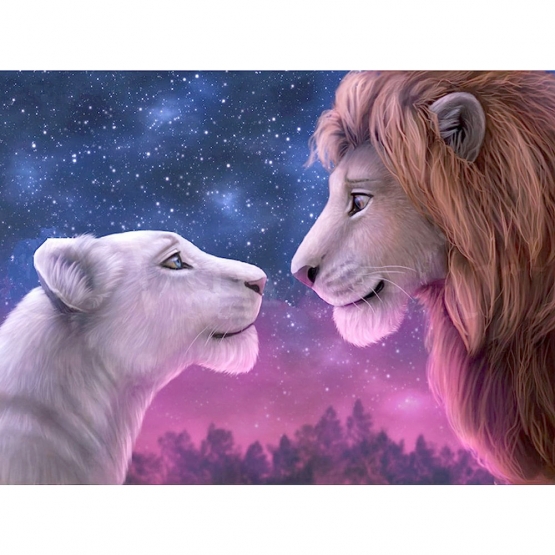 Diamantový obraz lev a levice