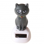 Solárna tancujúca dekorácia mačička tmavo šedá