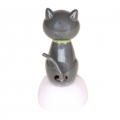 Solárna tancujúca dekorácia mačička tmavo šedá