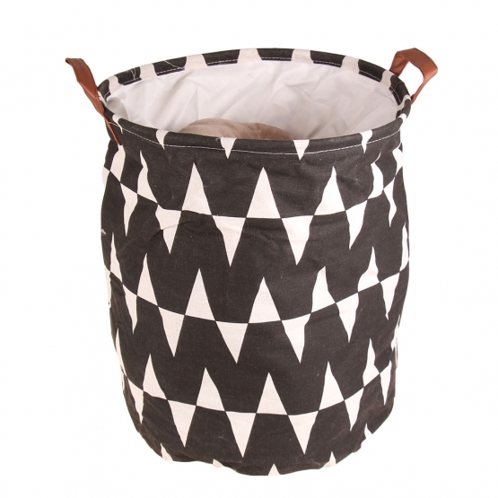 Kôš na bielizeň čierny abstrakt