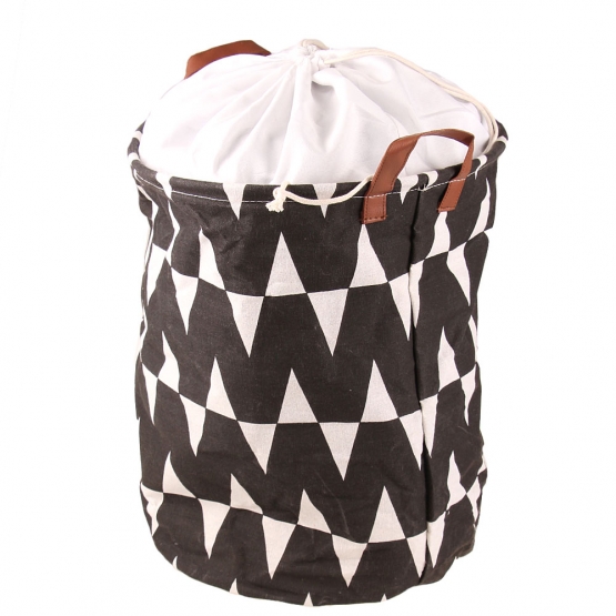 Kôš na bielizeň čierny abstrakt