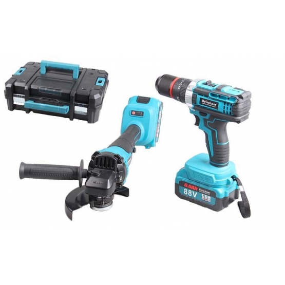 Súprava náradia uhlová brúska a príklepová vŕtačka KR-9959