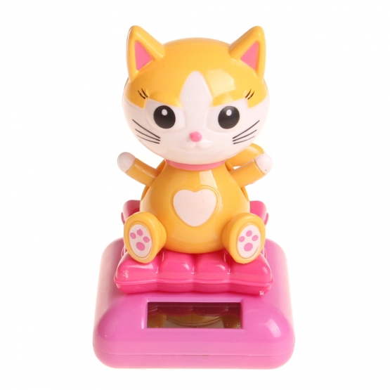 Solárne tancujúce dekorácie mačička oranžová