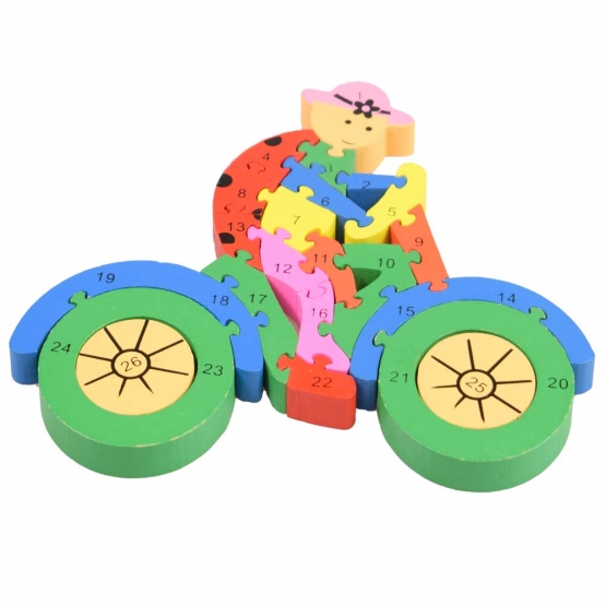 Vzdělávací drevené puzzle kolo