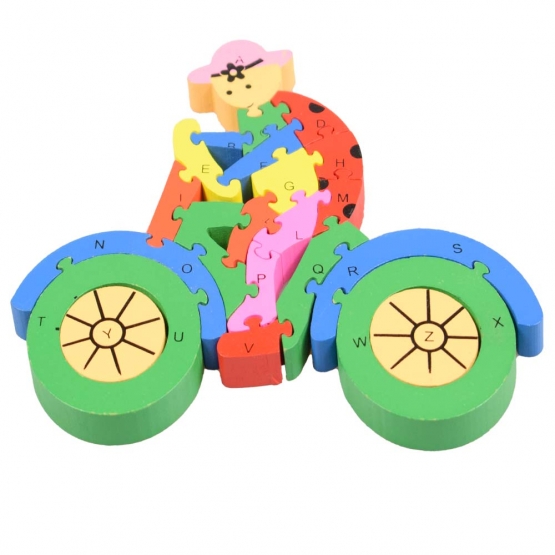 Vzdělávací drevené puzzle kolo