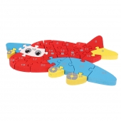 Vzdělávací drevené puzzle lietadlo