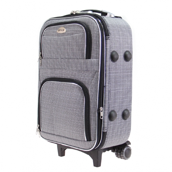 Sada 3 látkových kufrov svetlo šedá 4