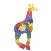Vzdělávací drevené puzzle žirafa var.5