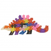 Vzdělávací drevené puzzle dinosaurus var.1