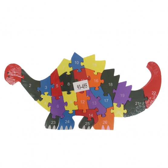 Vzdělávací drevené puzzle dinosaurus var.2