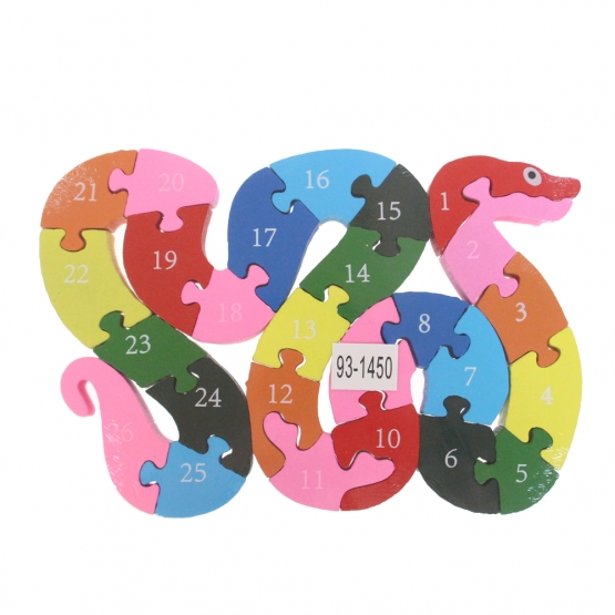 Vzdělávací drevené puzzle had var.1