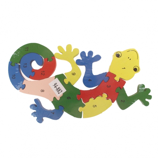 Vzdělávací drevené puzzle jašterica
