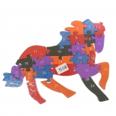 Vzdělávací drevené puzzle kôň var.1
