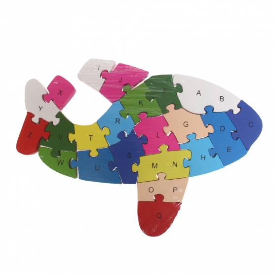 Vzdělávací drevené puzzle lietadlo var.2