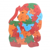 Vzdělávací drevené puzzle lev var.1